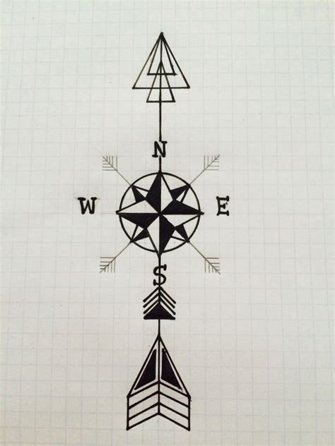 Geomatric Arrow Tattoo Design Arrow Compass Tattoo Compass Tattoo