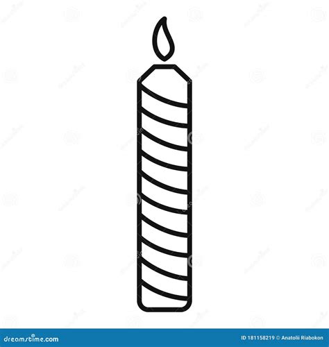 Party Birthday Candle Icon Outline Style Stock Vector Illustration