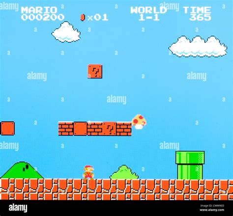 Super Mario Bros Video Game World 1 Level 1 Stock Photo Alamy