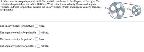 Solved A Belt Connects Two Pulleys With The Radii 2in And Chegg Com