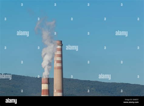 Industrial Chimneys Stock Photo Alamy