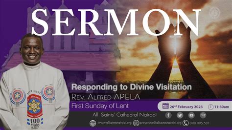 Sermon Responding To Divine Visitation By Rev Alfred Apela 1130am