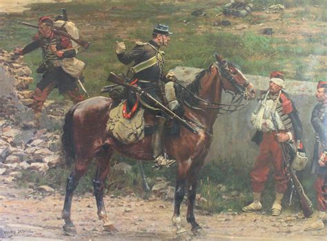 Cavalry Trooper With Wounded During The Franco Prussian War Guerras