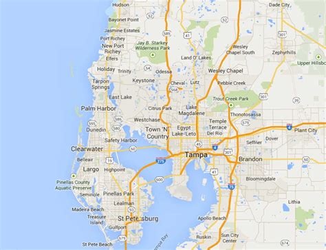 Tampa Bay Area Map Printable