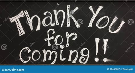 Thank You For Coming Sign Stock Image Image Of Written 92495887