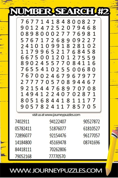 Number Word Search Free Printable