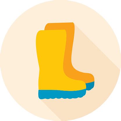 Download Rubber Boots Gumboots Wellies Flat Vector Icon Stock ...
