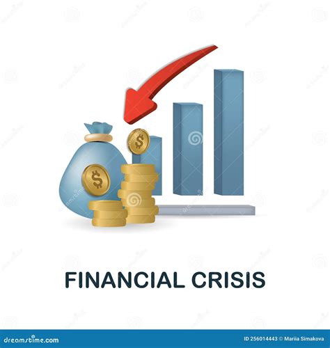 Financial Crisis Icon. 3d Illustration from Economic Crisis Collection
