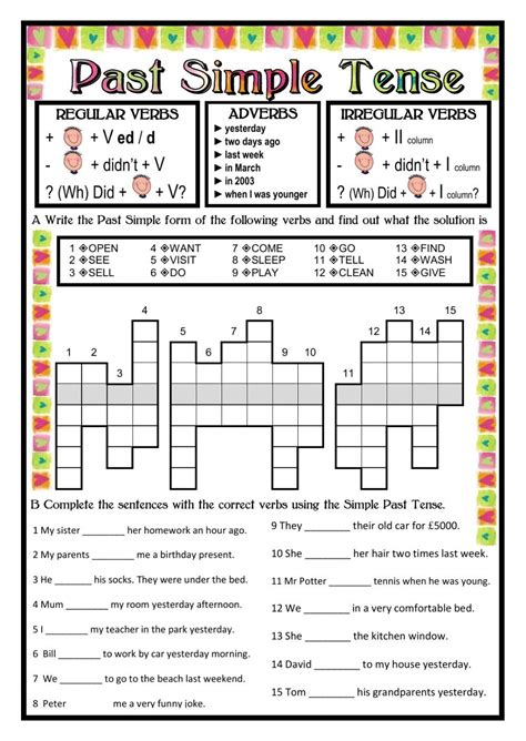 Pin By Anna On Past Simple Esl English Worksheets Simple Past Tense