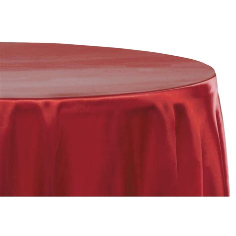 Satin 132 Inch Round Tablecloth Burgundy At Cv Linens