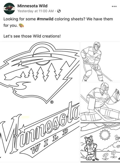 Mn Wild Facebook Page Posted Coloring Pages For The Kiddos Or Adults