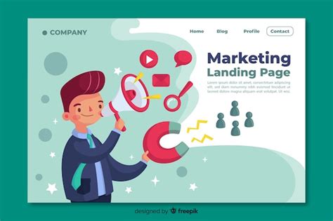 Digital Marketing Landing Page Template Vector Free Download