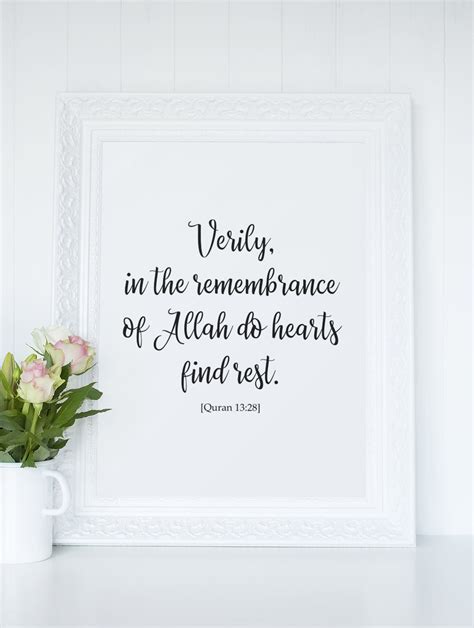 Verily In The Remembrance Of Allah Do Hearts Find Rest Etsy