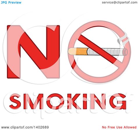 Clipart Of A Cartoon Cigarette In A Prohibited Restricted