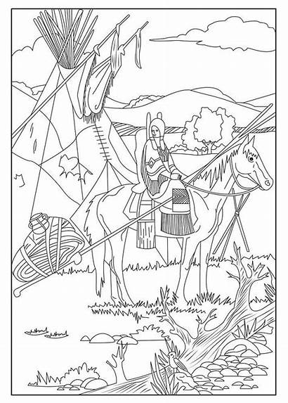Native Coloring American Pages Printable
