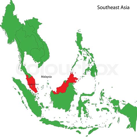 Malaysia Karte Stock Vektor Colourbox