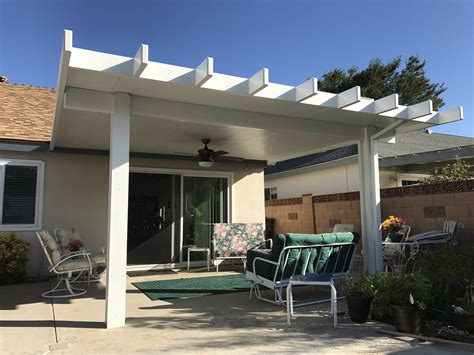 Aluminum awnings are the most inexpensive metal shade structure for the patio. Alumawood Insulated Roofed Patio Cover - Patiocovered.com