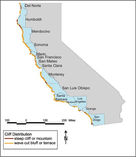 Coastline Map Of California Coast