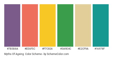 Peaceful color palette created by eecada that consists #ebbab9,#c9c5ba,#cee5f2,#accbe1,#7c98b3 colors. Myths Of Ageing Color Scheme » Gold » SchemeColor.com