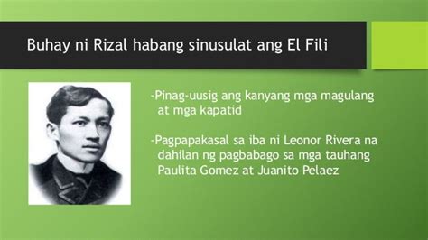 Buhay Ni Rizal Habang Ginagawa Ang El Filibusterismo