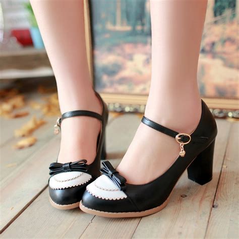 Free Shipping Cute Black Bow Heeled Shoes On Luulla