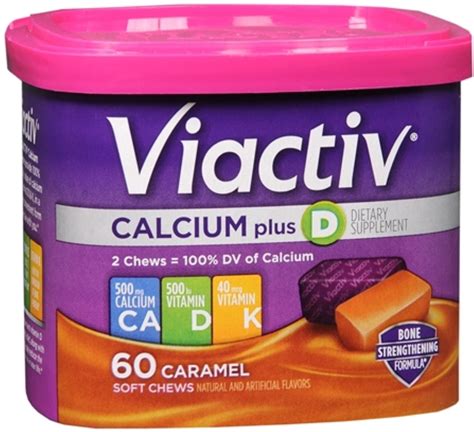 Viactiv Calcium Soft Chews Caramel 60 Each Pack Of 6