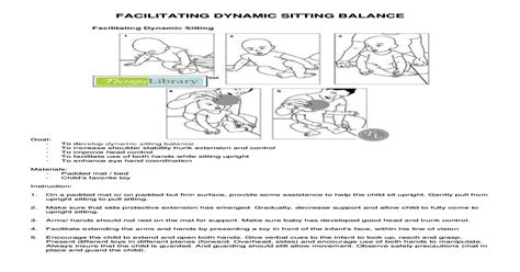 Facilitating Dynamic Sitting Balance