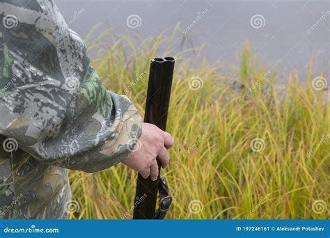 Hunter With A Gun Autumn Duck Hunting Stock Image Image Of Nature