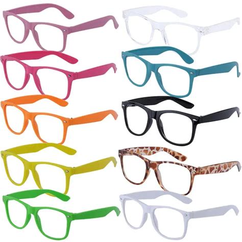 Fashion Candy Color Glasses Unisex Clear Lens Sunglasses Nerd Geek