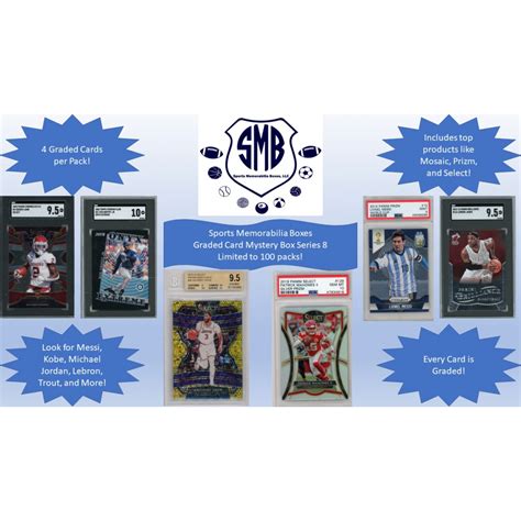 Sports Memorabilia Boxes Graded Card Mystery Box Series 8 Pristine