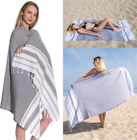 Demmex Ibiza Turkish Cotton Beach Towel Blanket Xxl X Dark