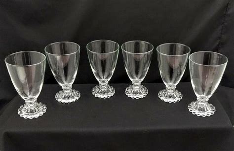 Vintage Set Of 6 Anchor Hocking Boopie Footed 8 Oz Water Goblets Water Goblets Anchor