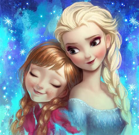 Frozen Elsa And Anna Fan Art By Angju On Deviantart