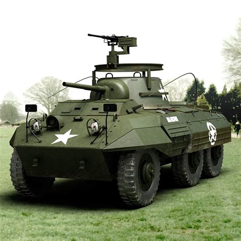 Ww2 M8 Greyhound Armored Car 3d Model
