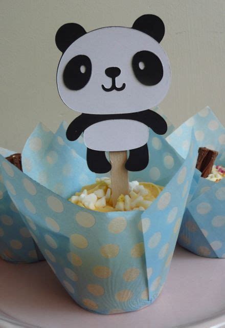 Panda Cupcake Toppers Set Of 12 Perfect For By Pickledpepperpaper £7
