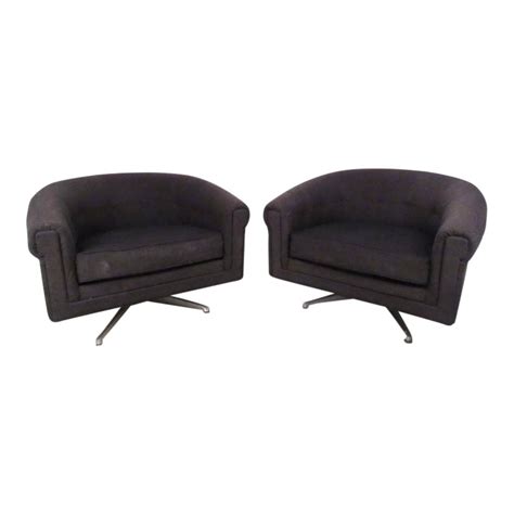 Mass modern auction back to catalog listing. Pair of Mid-Century Style Swivel Lounge Chairs by Selig ...