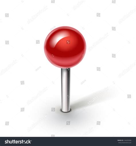 Red Pin Isolated On White Background Stock Vector Illustration