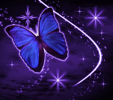 Purple Butterfly With Stars Background 1800x1600 Background Image