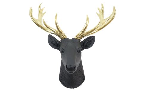 Our Faux Taxidermy Miniature Deer Head Has Been Custom Painted Black
