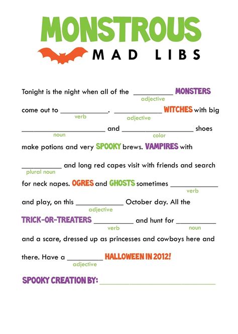 Printable Free Mad Libs