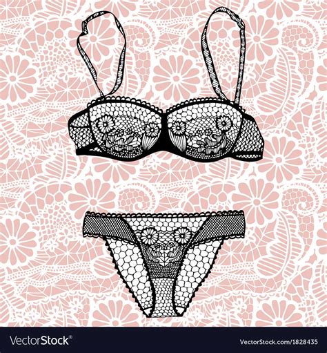 Hand Drawn Sexy Lingerie Set Royalty Free Vector Image