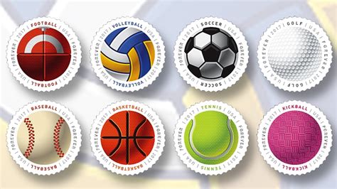 Choose Your Sport On Have A Ball Round Stamps