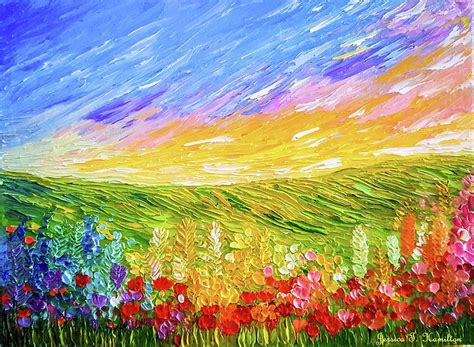Field Of Flowers Painting By Jessica T Hamilton