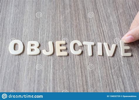 OBJECTIVE Word Of Wooden Alphabet Letters. Business And Idea Stock ...