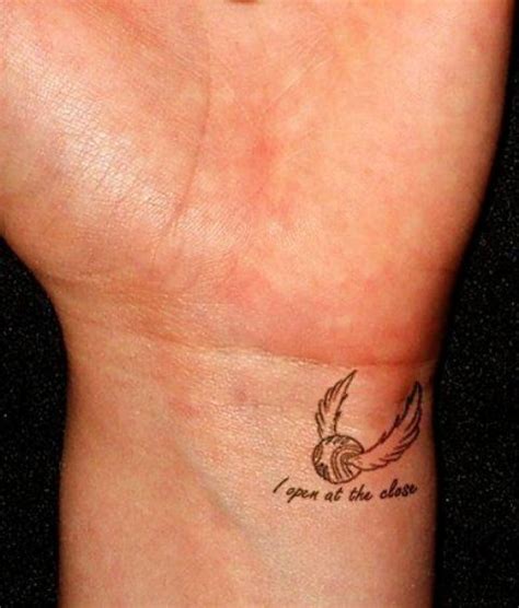 Is that the cut on harry's head! Picture Of Harry Potter themed tattoo with words