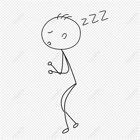 睡覺的小人簡筆畫png圖案素材免費下載，可愛卡通圖片，尺寸2000 × 2000px Lovepik