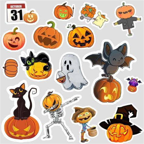 Halloween Stickers Наклейки Хэллоуин картины Современная живопись