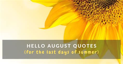 50 Hello August Quotes Perfect For The New Month 2023 Mums Invited