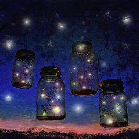 One Summer Night With Fireflies Digital Art One Summer Night With