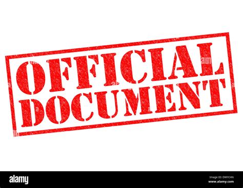 OFFICIAL DOCUMENT red Rubber Stamp over a white background Stock Photo ...
